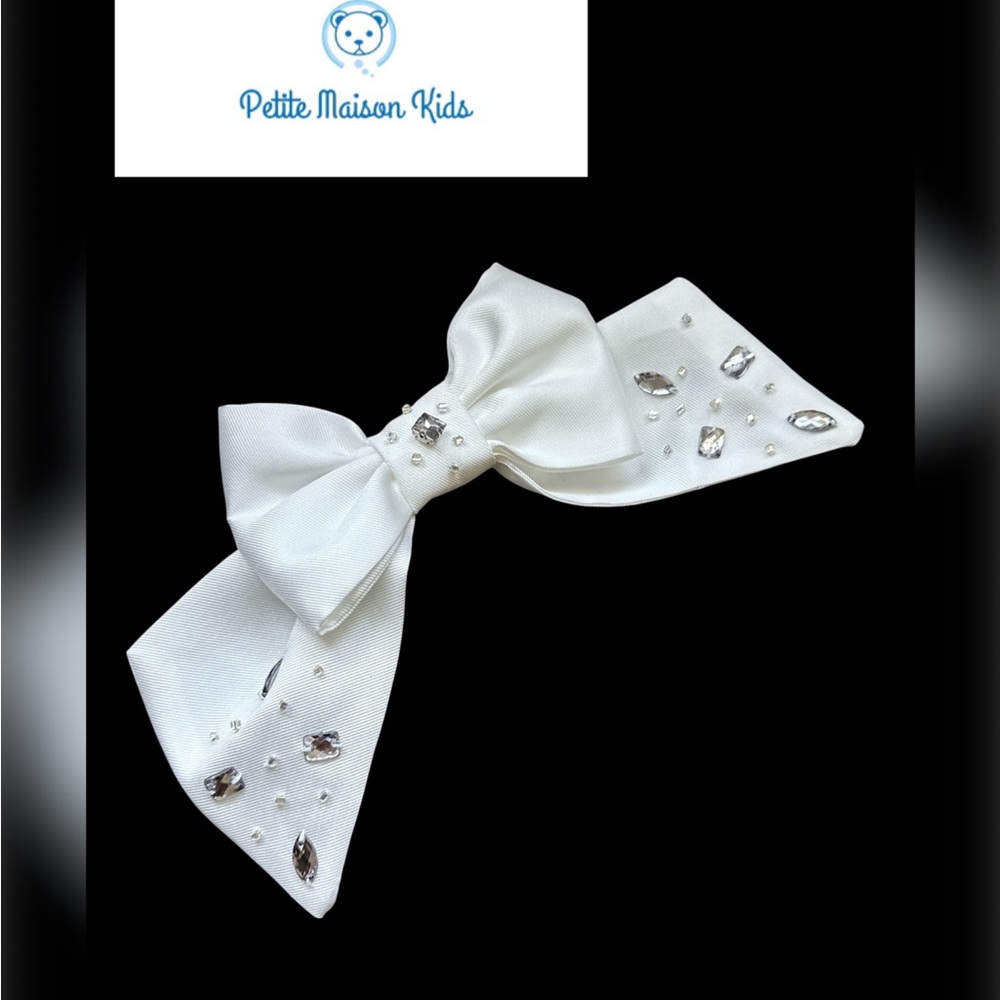 Petite Maison kids hair bow clip white Audrey